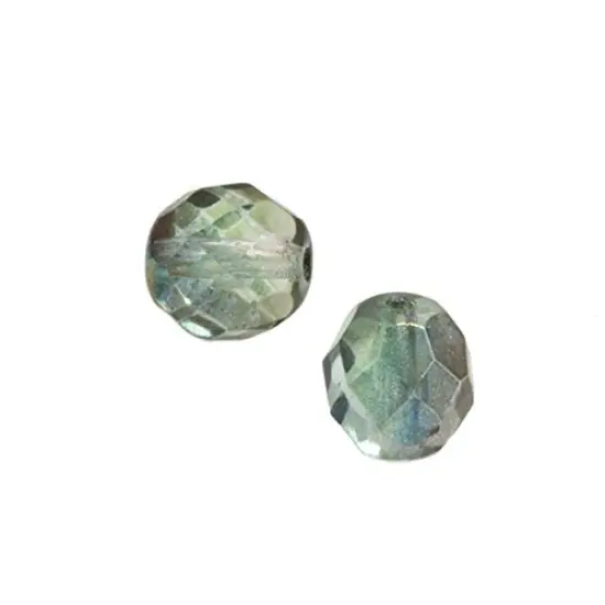 Czech Fire Polished Rounds 8mm Green Luster (Package of 10) {2}