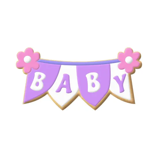 CookieCutter.com Four Flag Banner 4 in Cookie Cutter Baby, Wedding,Tin Plated Steel Made in USA {5}