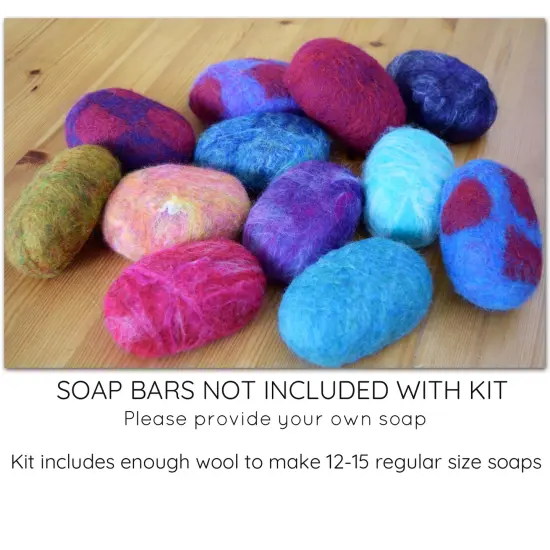 SOAP FELTING KIT: Make Your Own Felted Soap. Diy Kit Includes Multiple Colors of Wool & Written Instructions. Easy Craft for Kids, Beginners {5}