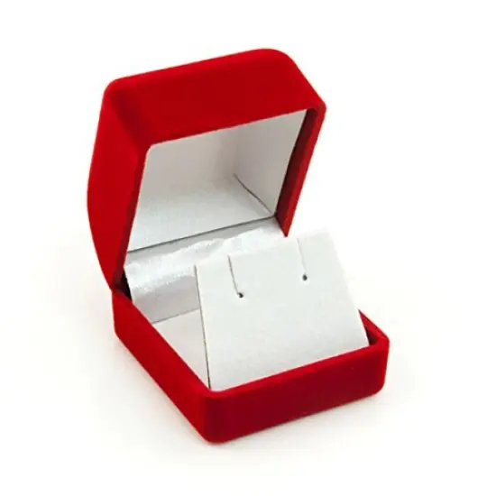 JewelrySupply Small Earring Box Red Flocked {1}