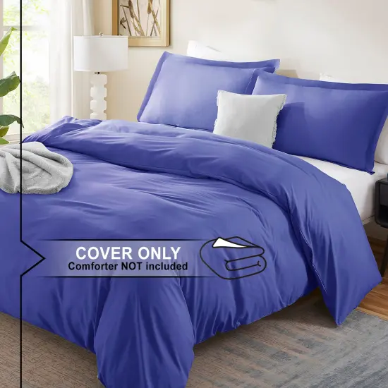 Nestl Double Brushed Microfiber Duvet Cover Set Royal Blue {2}