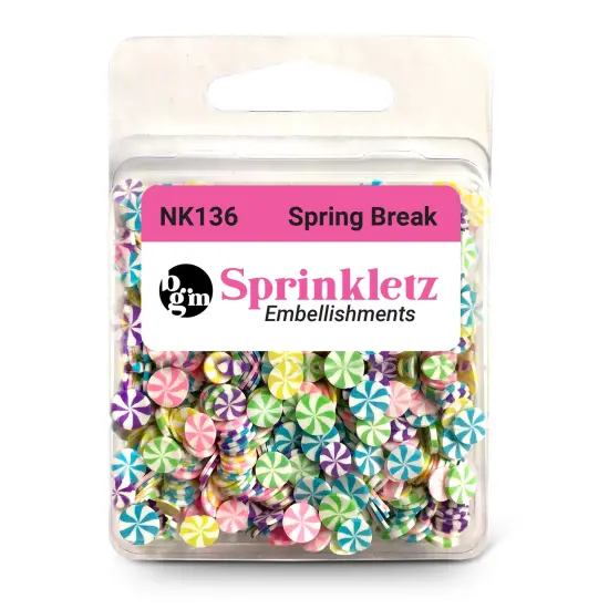 Buttons Galore Sprinkletz Embellishments for Crafts, Tiny Polymer Clay Shapes & Unique Designs - Spring Break- 3 Pack {2}