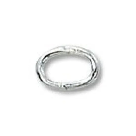 Jump Ring Oval Closed 6x4mm Sterling Silver (1-Pc) {1}