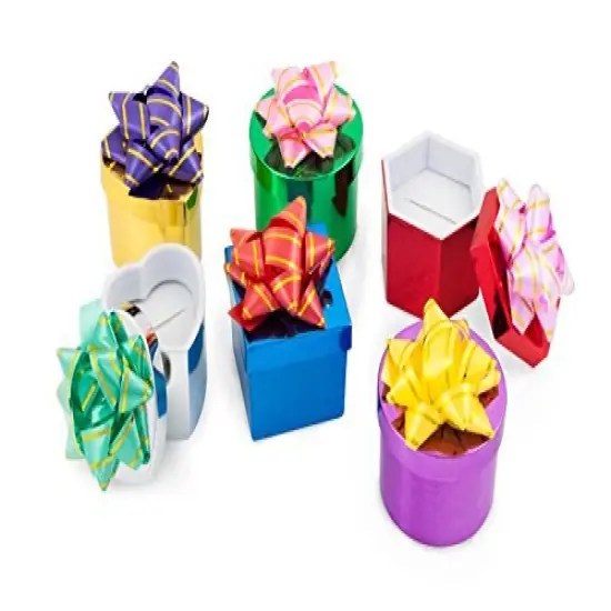 JewelrySupply Two Piece Ring Boxes - Shiny Metallic Mini-Hat Boxes (Package of 48) {1}