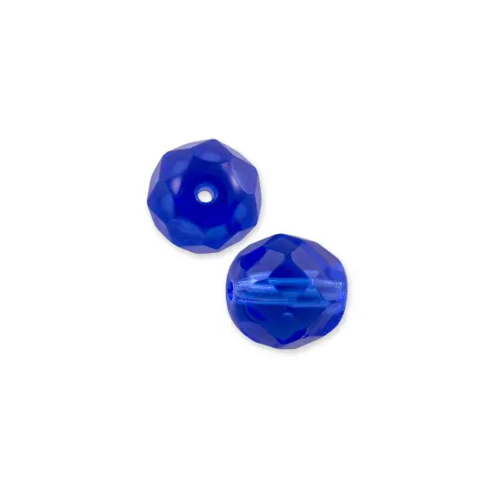 Czech Fire Polished Glass Round Beads 6mm Sapphire (Package of 25) {1}