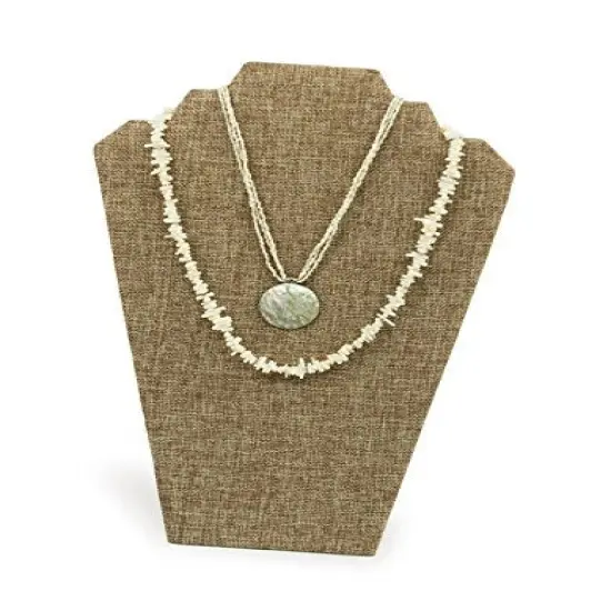 Burlap Jewelry Display Stand with with an Easel Back (Holds 2 Necklaces) {2}