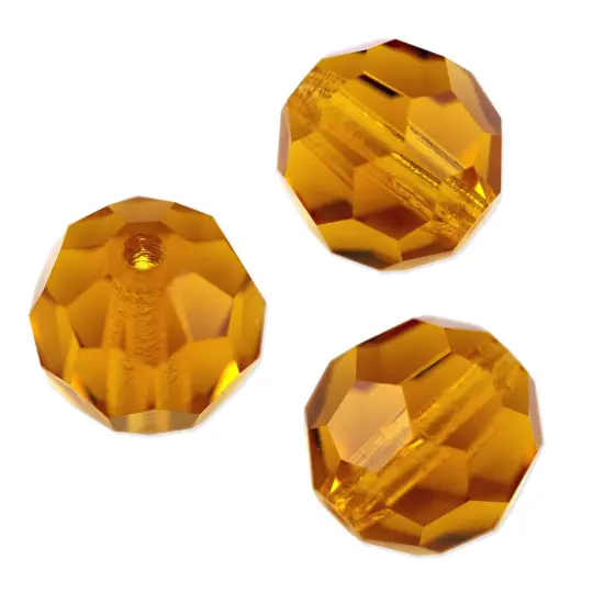 Preciosa Crystal Round Bead 4mm Topaz (Package of 20) {1}
