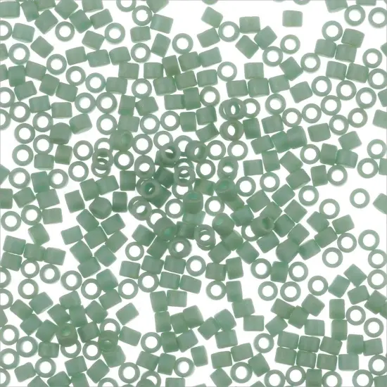 Miyuki Delica Seed Bead 11/0 Matte Opaque Glazed Luster Green AB {3}