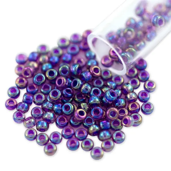 Miyuki Round Rocaille Seed Bead 8/0 Inside Color Purple {1}