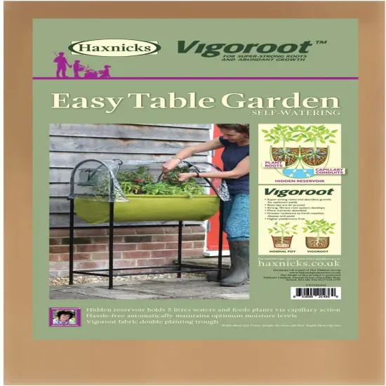 Tierra Garden Easy Table Garden, 2 Vigoroot Planter Troughs, Hidden Self-Watering Reservoir, Protective Poly Cover {3}