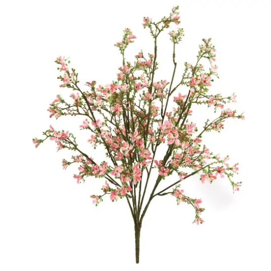24-Pack: 22" Mini Pink Flower Bush with 14 Sprays by Floral Home&reg; {1}