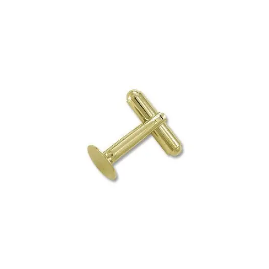 JewelrySupply Cufflink 10mm Pad Gold Color (2 Pairs) {1}