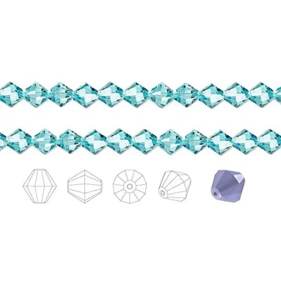 Preciosa Czech Crystal Beads Aqua Bohemi Faceted Bicone 6mm Package of 144 {1}