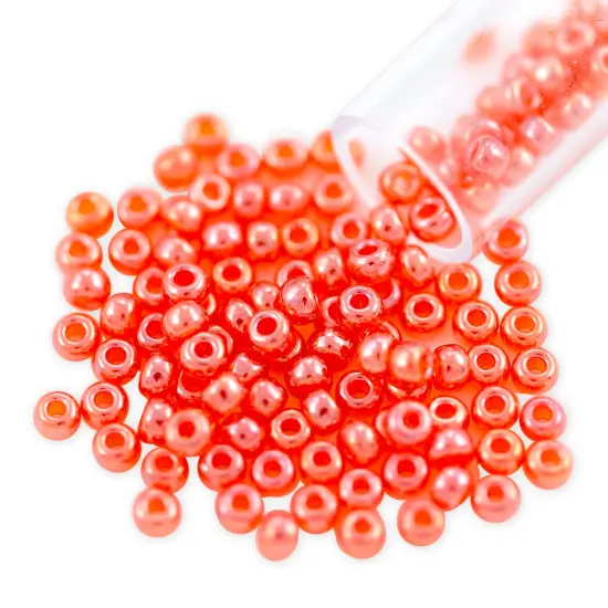 Miyuki Round Rocaille Seed Bead 8/0 Transparent Luster Orange {1}