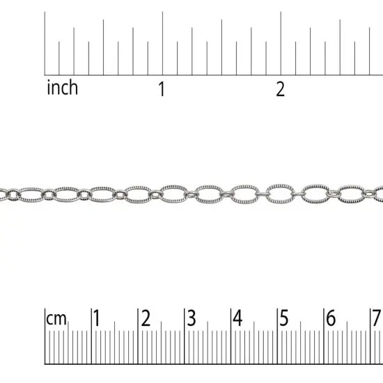 JewelrySupply Fancy Oval Cable Link Chain 3.5mm Antique Silver Plated (Sold by The Foot) {1}
