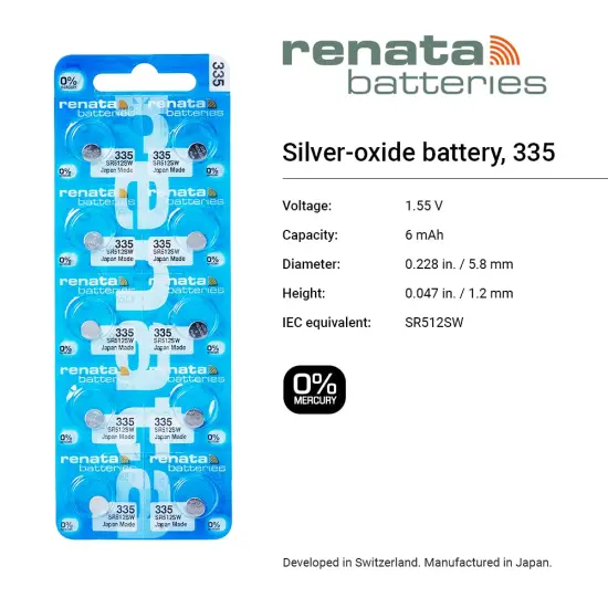 Renata 335 Watch Coin Cell Battery from Renata {2}