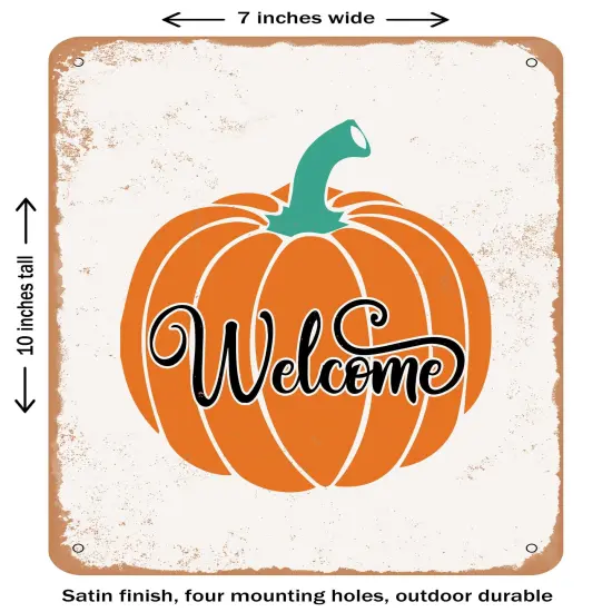 DECORATIVE METAL SIGN - Welcome - 7- Vintage Rusty Look {1}