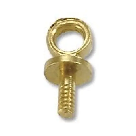 Screw Eye with Cup 3x6mm Gold Color (10-Pcs) {1}