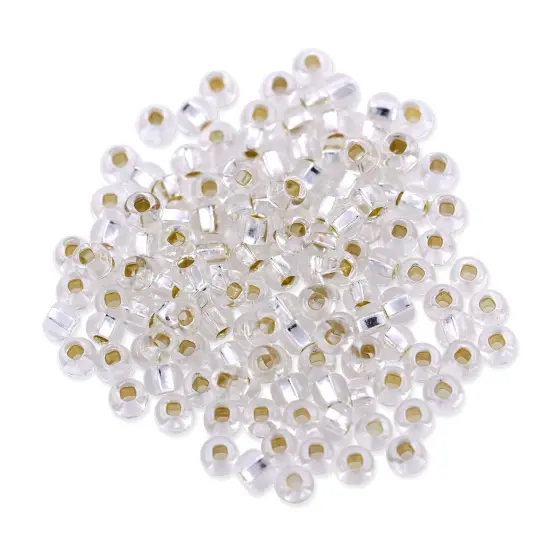 Czech Seed Bead 6/0 (4mm) Beads Silver Lined Crystal (10 Grams) Beads {1}