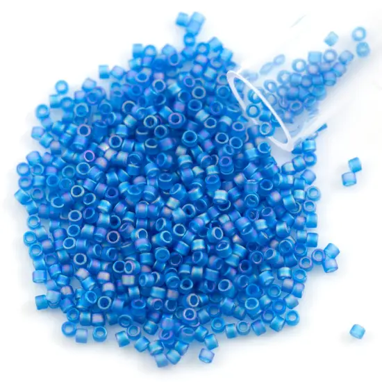 Miyuki Delica Seed Bead 11/0 Matte Transparent Capri Blue AB {1}