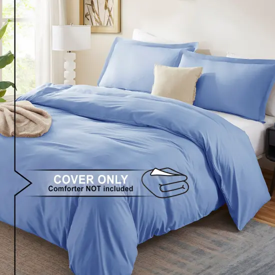 Nestl Double Brushed Microfiber Duvet Cover Set Calm Blue {2}