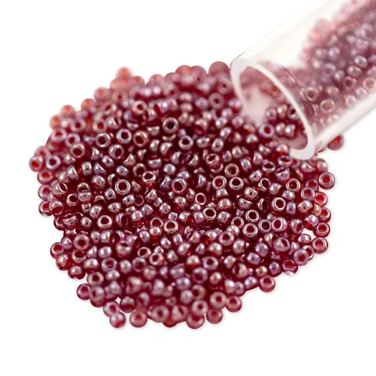 Miyuki Round Rocaille Seed Bead 15/0 Transparent Luster Raspberry {1}