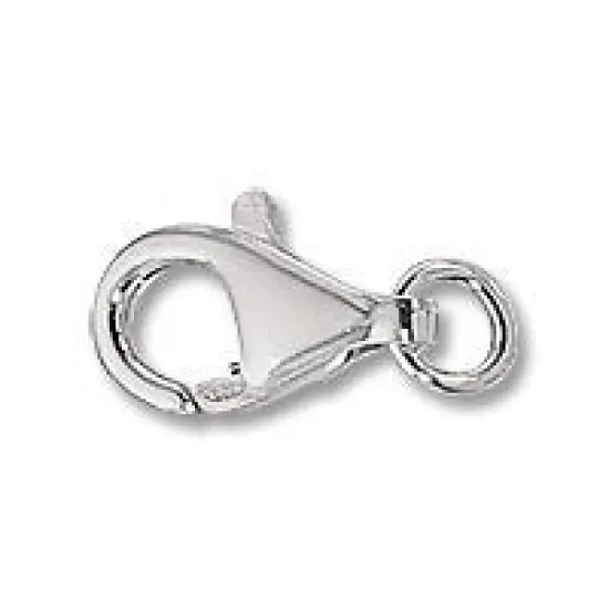 JewelrySupply Lobster Clasp 13x7mm w/Open Ring Sterling Silver (1-Pc) {1}