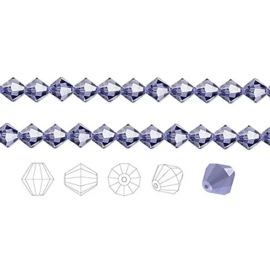 Preciosa Czech Crystal Beads Tanzanite Faceted Bicone 6mm Package of 144 {1}