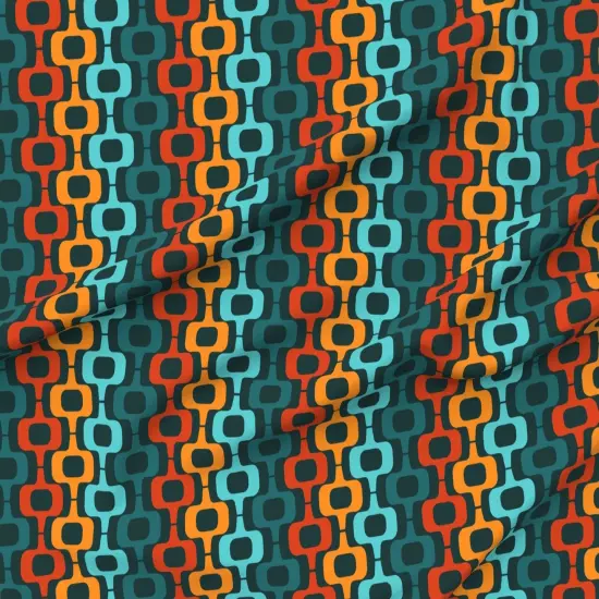 Various Fabrics by the Yard or Fat Quarter Retro Mcm Mod Squares Bold Geometric Orange Red Custom Printed Fabric by Spoonflower {6}
