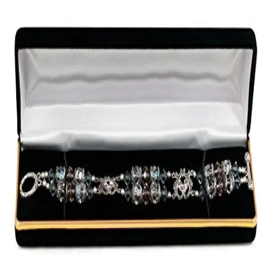 JewelrySupply Bracelet Box Black with Brass Trim {1}
