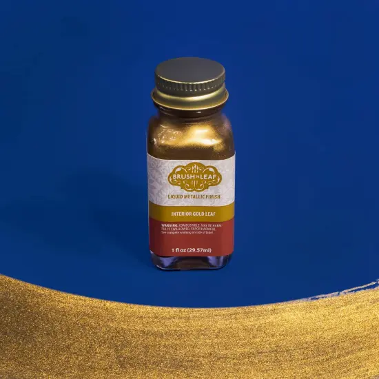 AMACO Brush N Leaf - Gold Leaf 1oz Bottle - Liquid Gold Leaf Paint for Metal Wood Ceramic and More - Interior Liquid Leaf Paint for Objects and Furniture {2}