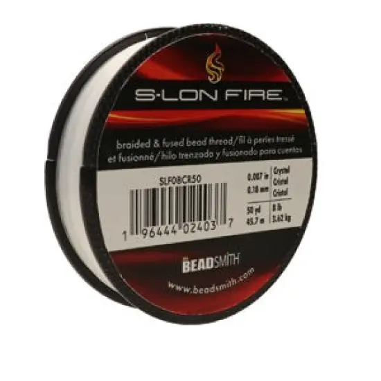 S-Lon Fire Beading Thread 8lb Crystal 50 Yards {3}