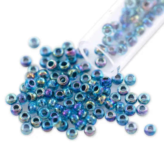 Miyuki Round Rocaille Seed Bead 8/0 Inside Color Dark Aqua {1}
