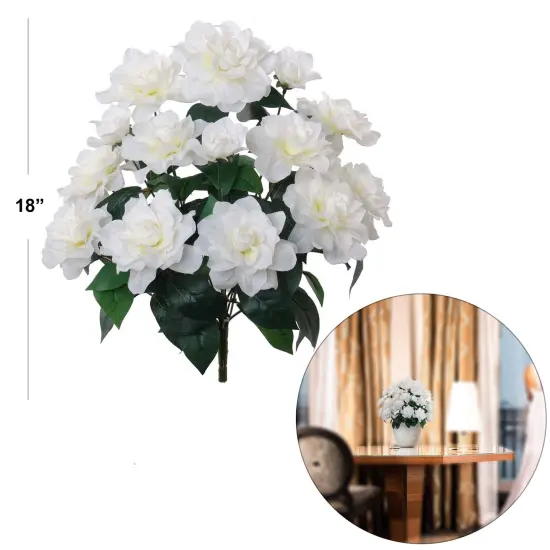 6-Pack: White Gardenia Bush with 14 Silk Flowers & Foliage by Floral Home&reg; {2}