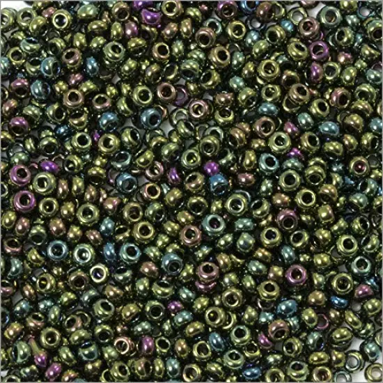 Czech Seed Beads - 11/0 Green Iris (10 Grams) {2}