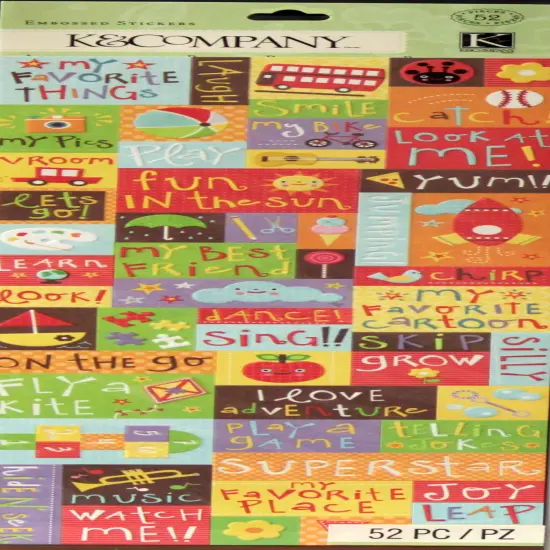 K & Company Spaghetti Alphabet Embossed Stickers {1}