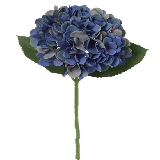 Set of 12: Artificial Hydrangea Flower Stem | 18.5-Inch | Indoor Use | Dark Blue | Floral Stems | Parties & Events | Home & Office Decor {1}