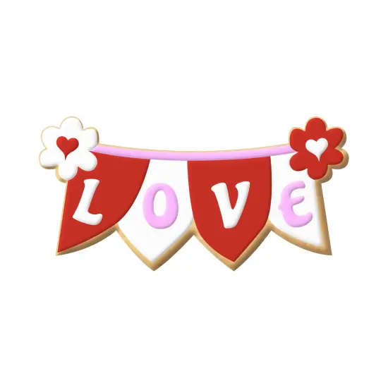 CookieCutter.com Four Flag Banner 4 in Cookie Cutter Baby, Wedding,Tin Plated Steel Made in USA {6}