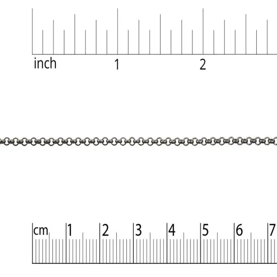 JewelrySupply Rolo Link Chain 2mm Gun Metal Plated (Foot) {2}