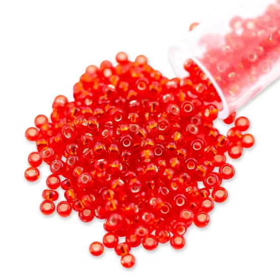Miyuki Round Rocaille Seed Bead 11/0 Silver Lined Cherry Red {1}