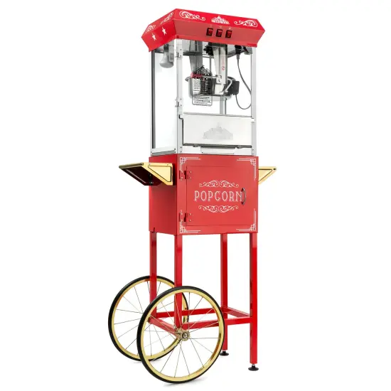 Olde Midway Vintage Style Popcorn Machine Maker Popper with Cart and 10-Ounce Kettle {7}
