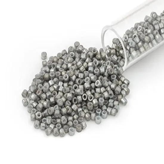 Miyuki Delica Seed Bead 11/0 White Gold Luster Grey AB Opaque {1}