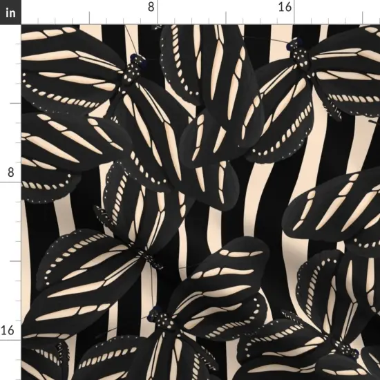 Various Fabrics by the Yard or Fat Quarter Striped Butterfly Zebra Maximalist Whimsical Scattered Custom Printed Fabric by Spoonflower {2}