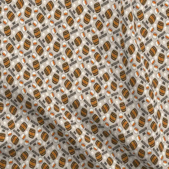 Various Fabrics by the Yard or Fat Quarter Whisky Barrel Cute Whiskey Liquor Bourbon Dogs Animals Paw Print Beer Custom Printed Fabric by Spoonflower {5}