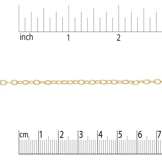 JewelrySupply Crimped Oval Link Cable Chain 3mm Gold Plated (Foot) {2}