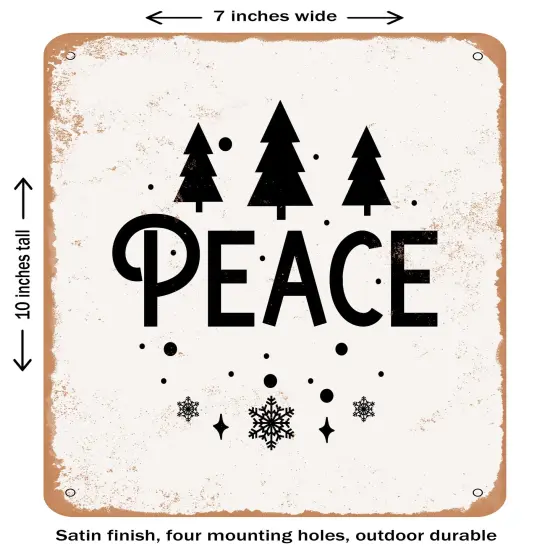 DECORATIVE METAL SIGN - Peace - 5- Vintage Rusty Look {1}