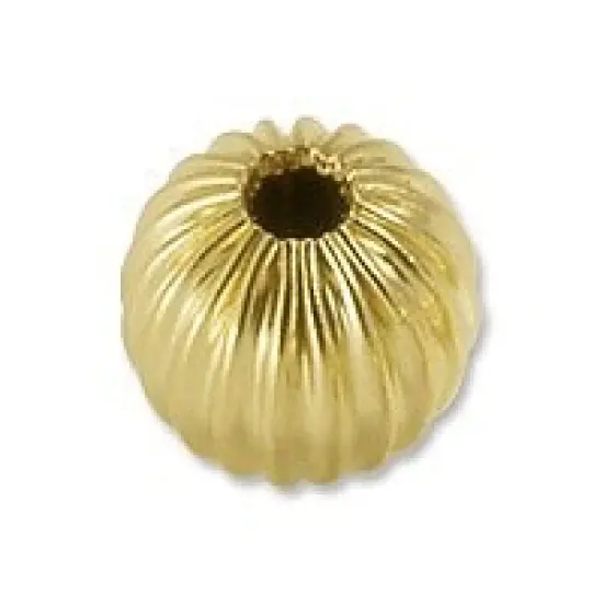 Gold Filled Round Bead Corrugated 5mm (1-Pc) {1}