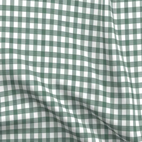 Various Fabrics by the Yard or Fat Quarter Green Plaid Country Gingham Check Large Picnic Moss Cottagecore Custom Printed Fabric by Spoonflower {5}