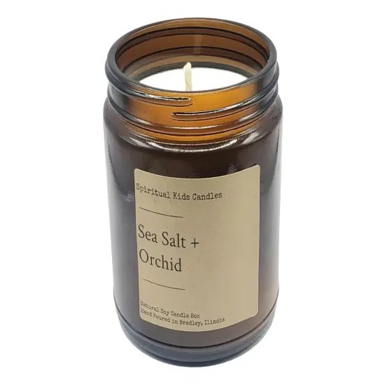 Sea Salt & Orchid Soy Candle 8oz 35-40 Hours Poured with All Natural Soy wax and Fragrant/Essential Oils! | Floral Candle {4}