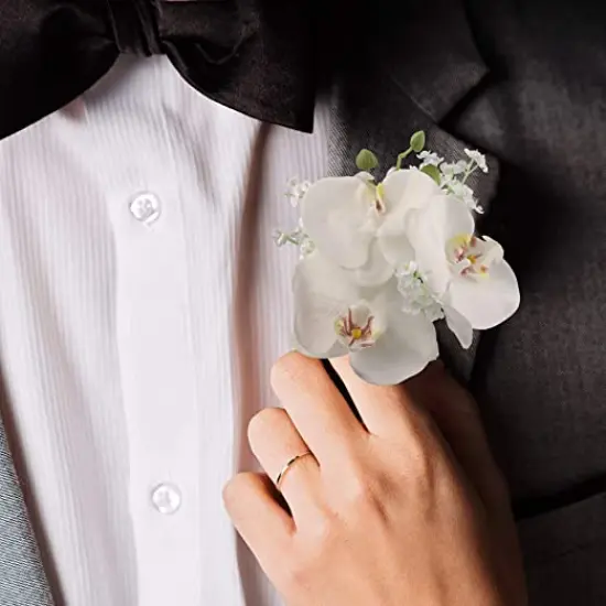 12" White Phalaenopsis Pick - 12-Pack, 3 Lifelike Silk Flowers Per Stem, Elegant Floral D&eacute;cor, Perfect for Events & Home - Ideal for All Seasons, Floral Home by Artificial Flowers {2}